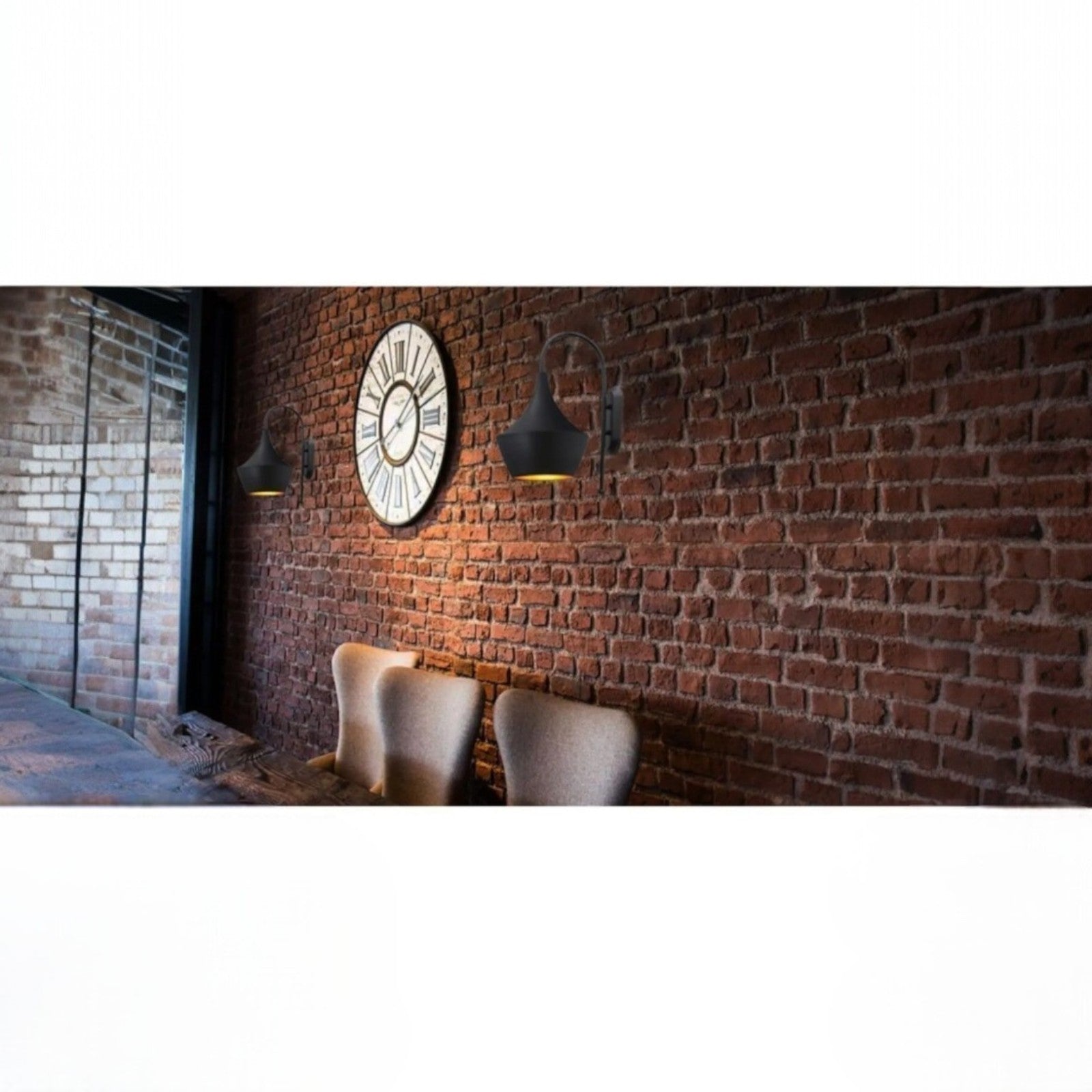 Gebogene Schwarze Dekorative Wandleuchte